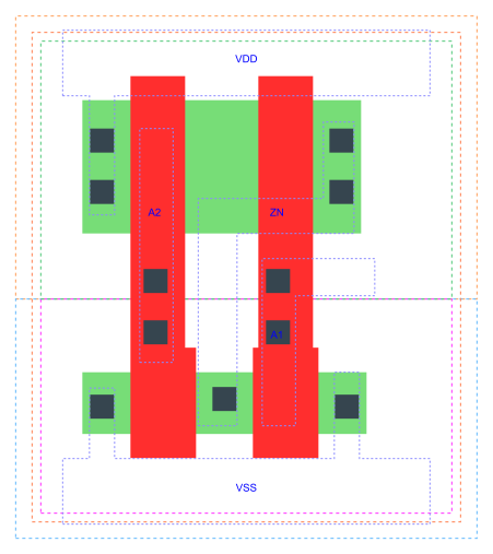 gf180mcu_fd_sc_mcu7t5v0__nor2_1 layout