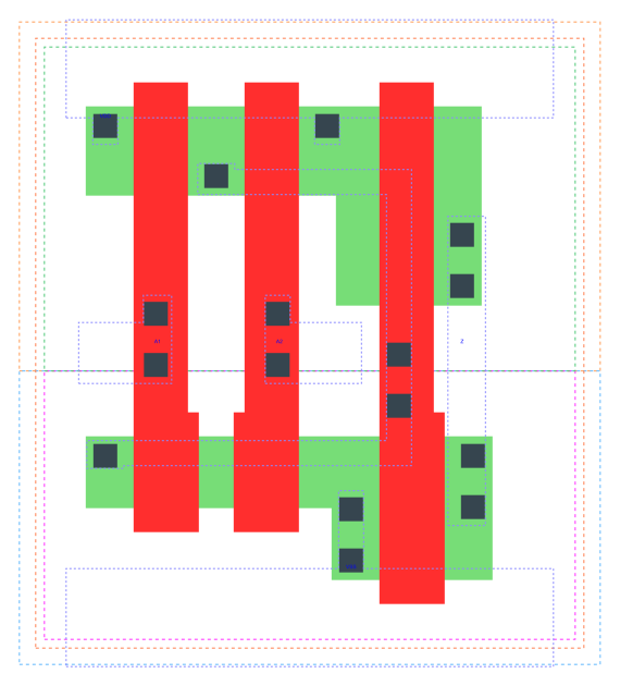 gf180mcu_fd_sc_mcu9t5v0__and2_1 layout